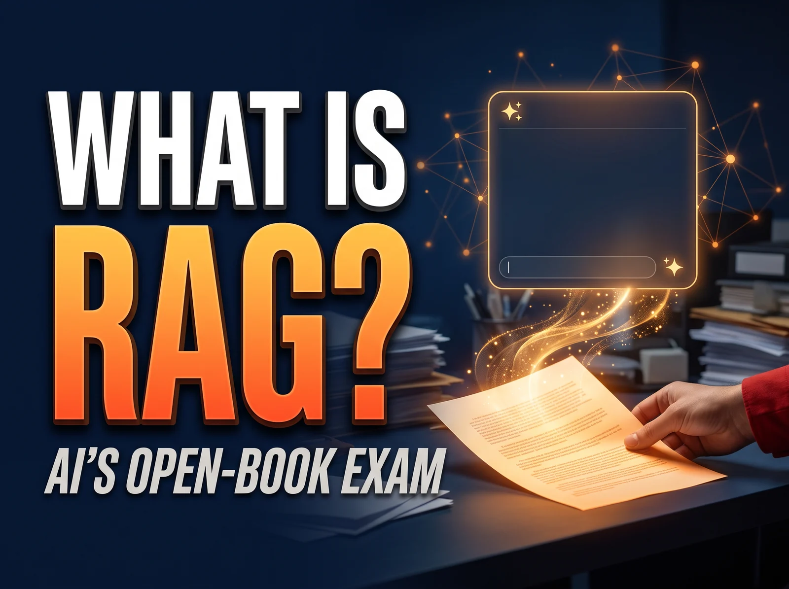 Cover for RAG is an open-book exam for AI